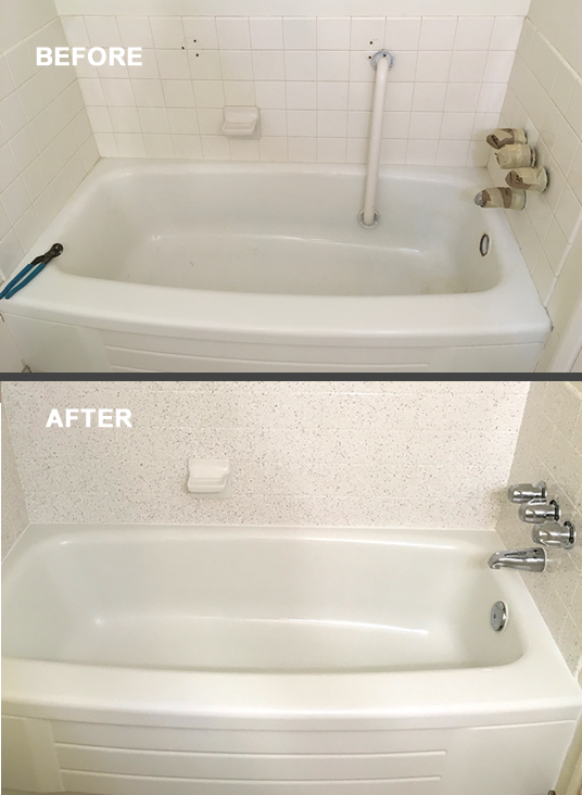 before and after tub refinishing