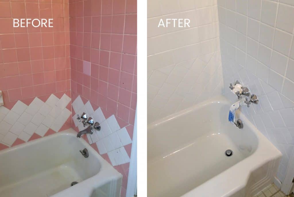 Ceramic Tile Refinishing From Start To Finish Maryland Tub - How To Resurface Bathroom Floor Tiles